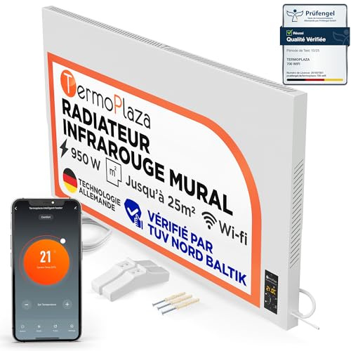 TermoPlaza Infrarotheizung Elektroheizung Standgerät Thermostat bis 25 m² | Per WLAN-App & Smartphone steuerbar | Hybrid Infrarot & Konvektor Heizkörper | Überhitzungsschutz | 25 Jahre Lebensdauer