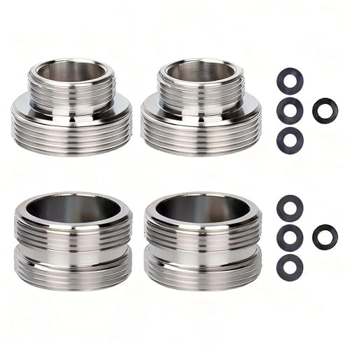 Aiyraa 4Pcs Faucet Adapter, M16 to M22 & M22 to M22 with Gasket for Kitchen/Bathroom Tap Adapter, Quick Faucet Connector for Sink Sprayers, Water Filters, Tap Aerator, Water Filters, Garden Hose