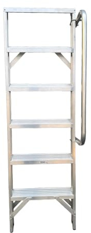 Weise Alu Anlegeleiter XL mit Handlauf 2,75 m hoch, 11 Sprossen, trittsichere geriefte Stufen mit hoher Stabilität, Anstellleiter für Regale, rutschfeste Gummifüße, inkl. 2 Paar Haken, DIN EN 131
