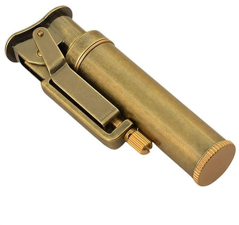 Kerosene Vintage Trench Cool Lighter Visible Fuel Tank Antique Trench Lighters (Bronze)