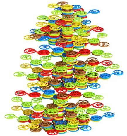 Jeu d'empilage – Kit de construction éducatif, blocs d'équilibre colorés avec matériau en bois durable, jouet d'apprentissage avec un design amusant, activité STEM pour garçons, filles, , fête
