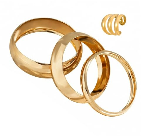 LIUYIDM 4 Stück Chunky Gold Armreifen für Frauen Modische Breite Handgelenksarmbänder Stapel Statement Armreifen Mode Schmuck Geschenk für Valentinstag Geburtstag