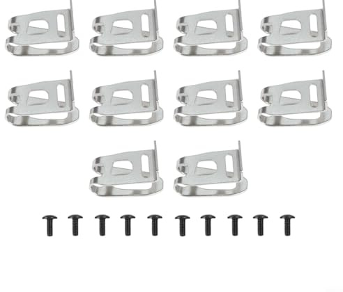 10 clips de gancho para cinturón de herramientas con tornillos compatibles con modelos de soplador BDA350, BDF343H y otros para seguridad de herramientas y fácil reemplazo