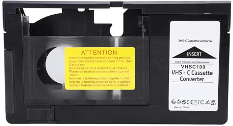 YUKERMARB Adaptateur de Cassette Bandes 1,2 mm, VHS vers VHSC, Enregistrement de Lecture 2 en 1, Convertisseur de Bande, Commande à Une Touche, ABS Universel, pour S-VHSC/S-VHS