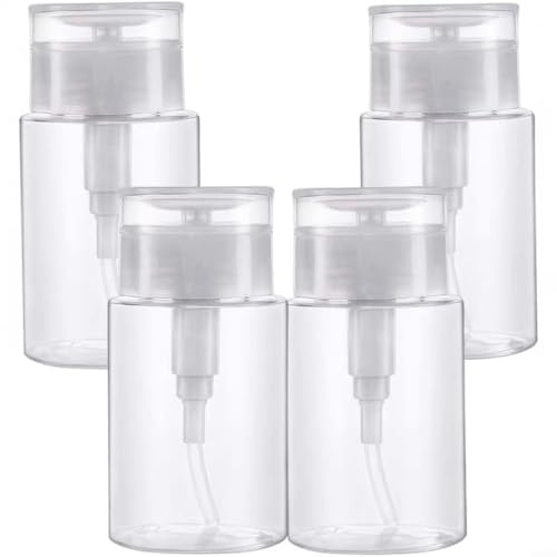 Kivivaka Bottiglie ricaricabili a pressione, confezione da 4, contenitori trasparenti per cosmetici per struccante, design a bocca larga per un facile riempimento, formato da viaggio, colore bianco