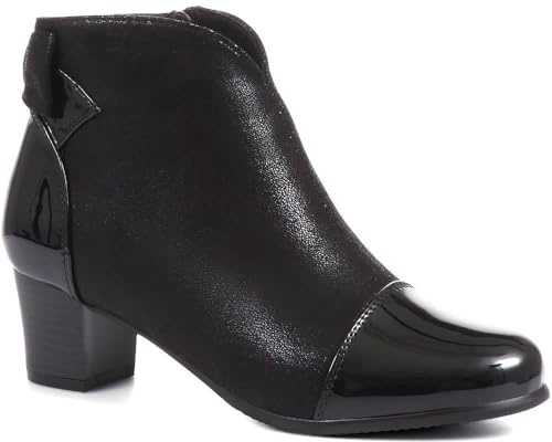 Pavers Women's Ankle Boots in Black with Easy Zip Access & Bow Detail - Wider Fit Casual Shoes - Ladies Footwear for Everyday Wear - Size UK 7 / EU 40