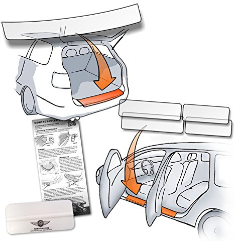 Set Passform Lackschutzfolie passend für VW Polo VI (Typ AW ab BJ 2017, 6.Generation) im Set für Ladekante und alle Einstiegsleisten/Türeinstiege transparent 150µm