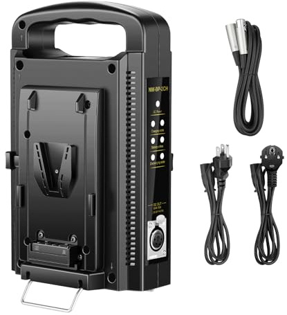 Neewer Ladegerät mit 2 Kanälen, V-Mount/V Lock mit DC 16,5 V, Netzteil, kompatibel mit Allen V-Mount-Platten (Batterie Nicht im Lieferumfang enthalten)