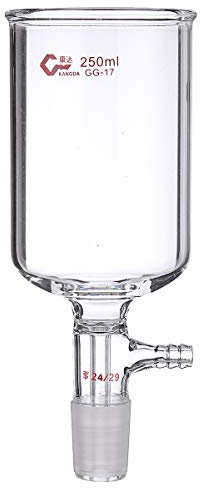 VIDOO 250Ml Filtro De Vidrio De Borosilicato Buchner Embudo 24/29 Junta Interna Serrada Laboratorio De Cristalería