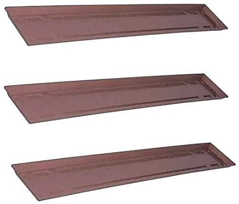 BricoLoco - Confezione da 3 pezzi. Vassoio fioriera 100 cm grande plastica Stewart Garden con base di scarico e ritenzione idrica. Colore Elegante Pierra Maculata