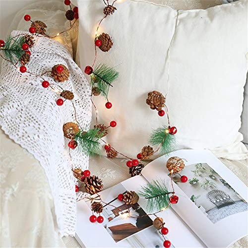 Nicole Knupfer Led Lichterkette, Weihnachtslichterkette Leucht 2m/ 3m LED Weihnachtsbaum Tannenzapfen Lichterketten Deko für Weihnachten Party (3 m + 30er Led)