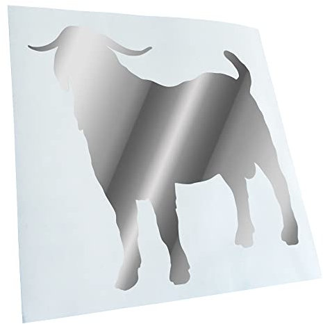 Kiwistar - Autoaufkleber - Hausziege Motiv 2 - Ziegen - chrom - 60x60cm - Heckscheibe Auto Aufkleber wetterfest für Kfz LKW Mofa Truck - Sticker außen selbstklebend Tuning Zubehör für Fenster