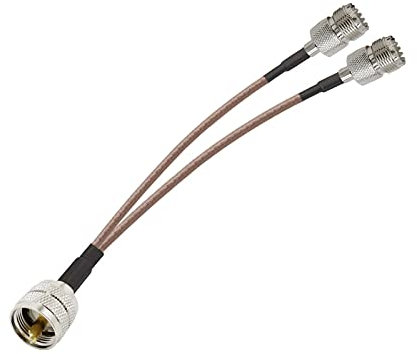 WORSHIP PL-259 Splitter Cable Pl259 to Dual SO239 Low Loss RG6316 Splitter Cable for HAM CB Radio Antenna Analyzer Dummy Load SWR Meter (Color : 80CM)