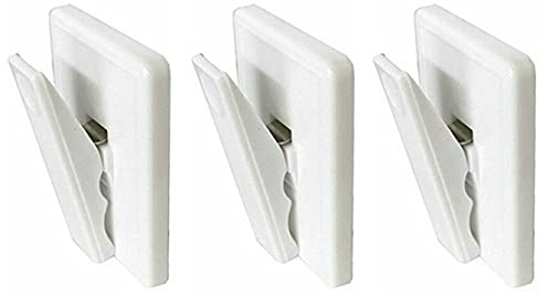 Vision4ever 3Cps SELF Adhesive Bill Clips Kitchen Tea Towel Apron Oven Glove Clamp Holder White Color Easy to Use