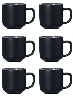 Ritzenhoff & Breker Espressotassen Jasper, 6er Set, Schwarz, 100 ml, Mokkatassen aus Steinzeug, Soft-Touch-Haptik & Mattglasur