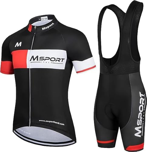 Komplett Set Cykelkläder – Tröja + Hängselbyxor med 5D Gelstoppad Chamois, Stötdämpande - A-03r M