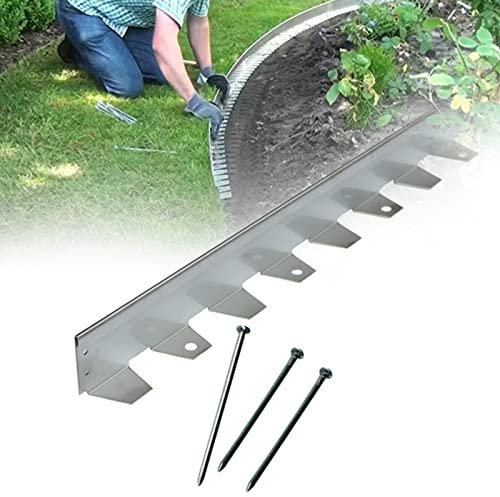 LILANAI No Dig Landscape Edging Kit with Nails, 5/8/10 M Tall Garden Flower Grass Bed Edging Border, Easy to Install, for Highway/Parking Lot (Color : 4m/13.1ft, Size : Tall 10cm/3.9inch)