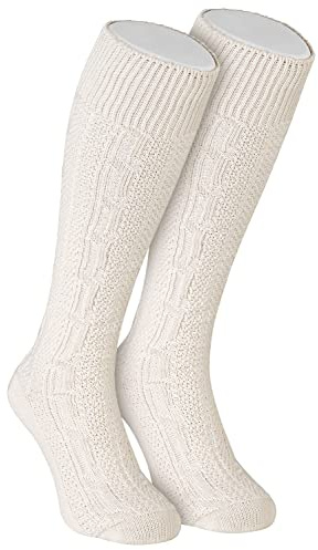 TR Martha Lange Herren Trachtensocken, Kniebund Socken, Strümpfe für Ihre Lederhose, 1 Paar, Zopf Socken