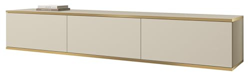 Mirjan24 Wandhängendes TV-Lowboard Orenate 175 (Beige) | Fernsehtisch mit Push-to-open-System, bis 30 kg belastbarer Oberplatte, pflegeleichter Oberfläche, B/H/T: 175/30/32 cm