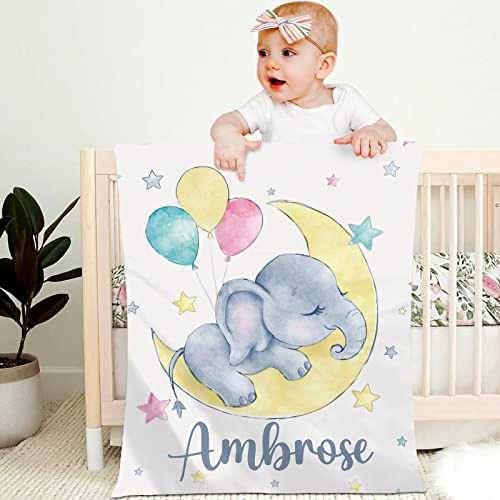 Coperta personalizzata con nome, 70x100 cm, morbida e accogliente in flanella, elefante, panda, idea regalo per neonati e adulti, compleanno, Natale