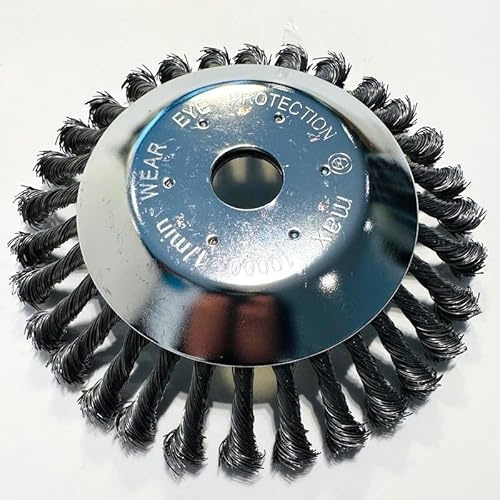 Outiror - Tête Débroussailleuse en Fil Acier - Brosse Conique pour Débroussailleuse - pour Nettoyer Allées, Terrasses Et Chemins - 200 mm (Fixation 25,4mm) - 980 g