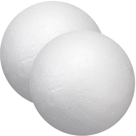 2 pezzi palline di schiuma per mestieri, palline di schiuma fai da te liscio lisce di polistirene natalizie palline di polistirolo per arte, artigianato, progetti scolastici, decorazioni - 8 pollici