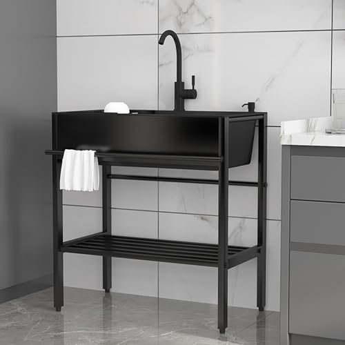 Evier inox professionnel,Meuble Cuisine Exterieure Evier,Evier exterieur de jardin Avec Robinet Et Support,lavabo salle de bain,Multifonctionnel buanderie meuble,pour Salle de Bain,Garages,Entrepôts (