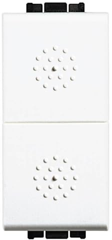Pulsador doble 10A iluminable1 móduloBTICINO Livinglight N4036NBlanco