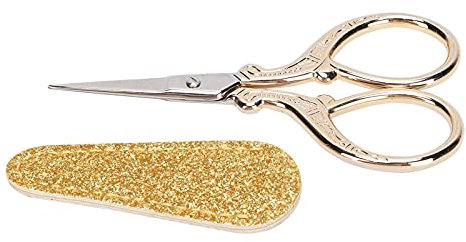 Stickschere, Mini-Nähschere aus Edelstahl Für Kunsthandwerk, Papierschneideprojekte, Kleines Handgefertigtes Bastelscheren-Set(GOLD)