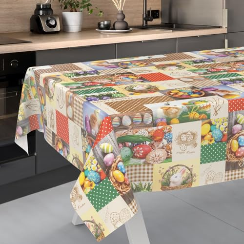 ANRO Wachstuch-Tischdecke Tischdecke abwaschbar Wachstuch Garten-Tischdecke Outdoor Indoor 100x140cm Schnittkante Ostara Wachstuchtischdecke Wachstischdecke wasserabweisend Gartentischdecke