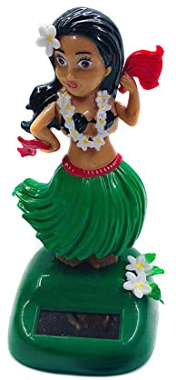 JAWSEU Solar Tanzendes Spielzeug, Auto Armaturenbrett Tänzerin Wackelköpfe Spielzeug Hula Tänzerin Hawaiian Hula Shaking Head Tänzerin Figur Armaturenbrett Ornament Innenraum Hawaii Party Deko