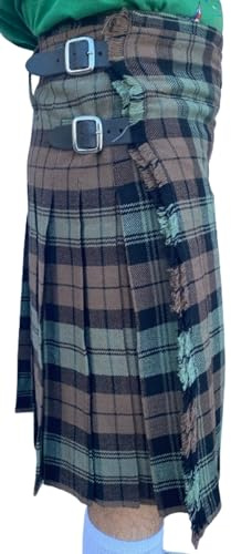 HAAUR TRADERS Kilt for Men Scottish Tartan Mens Kilt Highland Leather Straps