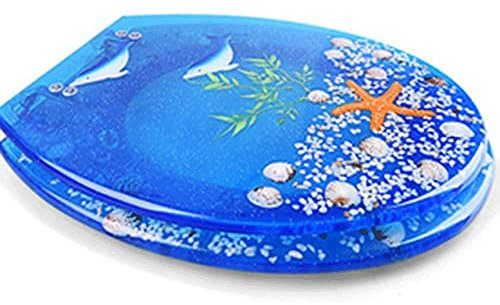 Toilet Lid-European Transparent Resin Toilet Seat Vintage Toilet Ring Descending Mute Toilet Cover Thickening