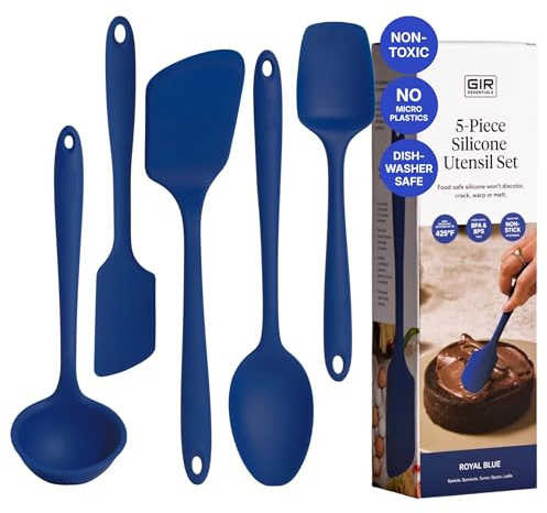 GIR: Get It Right – 5-Piece Essentials All-Purpose Set – Ladle, Spatula, Turner, Spoon and Spoon, Non-Stick, Heat Resistant, Dishwasher Safe, Kitchen Utensils, Baking Accessories