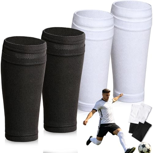 2 Paar Fußball Schienbeinschonerhalter Socken mit Tasche Ärme