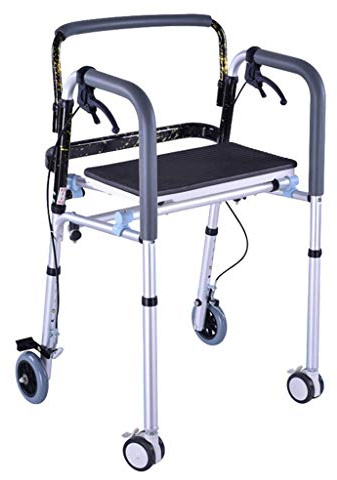 Klappbarer Rollator, Rollator Walker, Rollator Walker, Leichter, zusammenklappbarer Gehrahmen mit Rad, gepolstertem Sitz, höhenverstellbar, Gehhilfe für ältere Menschen, für den Innen- und Außenb