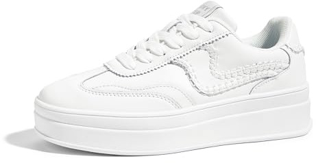 LUCKY STEP Zapatillas de Plataforma para Mujer – Zapatillas Chunky de Moda, Calzado Casual con Cordones, Cómodas para Caminar y Uso Diario