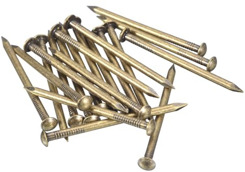 sourcing map 20 Pcs Small Tiny Nails 2.8mmx50mm(DXL) Tiny Brass Nails Hardware Nails Small Nail for Wooden DIY Decorative Boxes Household Accessories, Bronze Tone