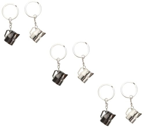 DEARMAMY 3sets Key Ring Pendant Charm Key Ring for Women Zinc Alloy Keychain Bag Accessory Personalised Present 2pcs*3