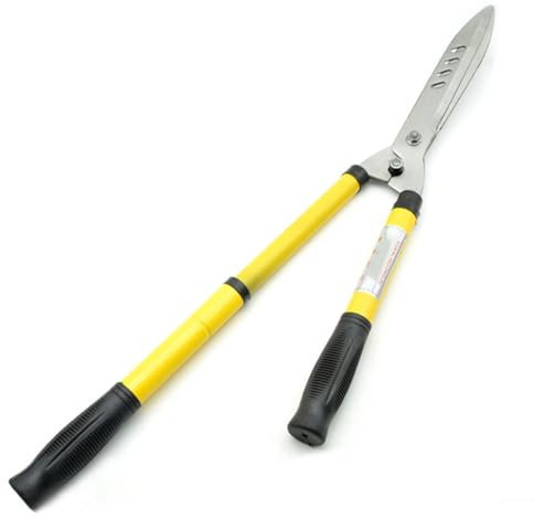TINGTINGLI Verstellbare Heckenschere, Teleskop-Rasenschere, Heckenschere, Gartenscherenmesser, Teleskopbereich 57 bis 74 cm, mit Jumbo-Klingen, ideal zum Schneiden von Hecken und Sträuchern(Yellow)