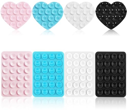 8 PCS Silicone Suction Phone Case Mount, Non Slip Adhesive Suction Cup | Mobile Phone Holder Accessory Phones Sticky Pad Grip for Selfies and Videos