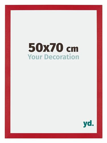 yd. Your Decoration - Puzzlerahmen 50x70 - Rot - Puzzlerahmen 500-1000 Teile - Holz Bilderrahmen - Mura
