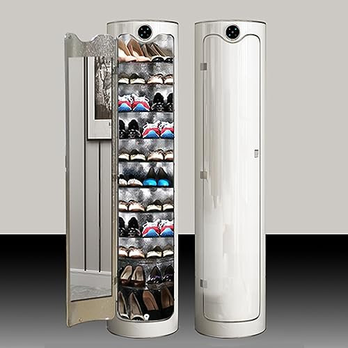 Schuhschrank, drehbares Schuhregal, drehbarer Schuhschrank, Schuhregal, Turm, runder Schuhaufbewahrungsständer – Schuh-Organizer for Zuhause (Farbe: Rosa, Größe: Ø40 cm, 99 cm, 6 Schichten)(White)