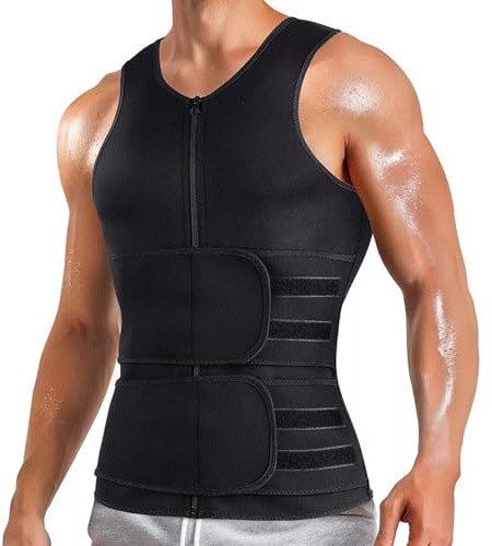 Meichoon Traje de Sauna con Entrenador de Cintura Pérdida de Peso Moldeador de Cuerpo Chaleco de Chándal para Gimnasio Entrenamiento Ejercicio