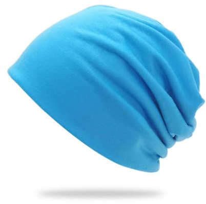 Slouchy Beanie Mütze,Dünne und Leichte Jersey Beanies,Chemo Kopfbedeckung Mützen,Unisex Winter Sommer Hüte,Laufmütze Elastisch Weich Jersey Mütze Hip-Hop Cap Pullover Hat für Herren Damen,Schwarz