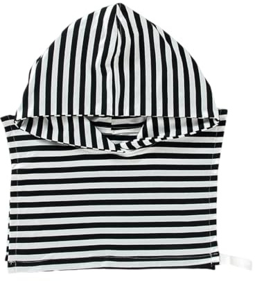 Vintage Rayé Capuche Faux Col Amovible Pull Demi-Top Blouse avec Bretelles Réglables pour Femme Superposition, Comme indiqué., As Show