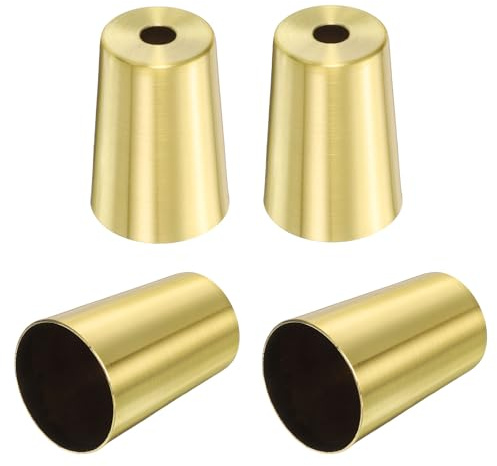 sourcing map 4Pcs Metal Furniture Feet Cover, 1.26 x 2 Inch Conical Gold Table Foot Cap Increase Height Furniture Pads Leg Cover Protector for Chair, Table, Sofa