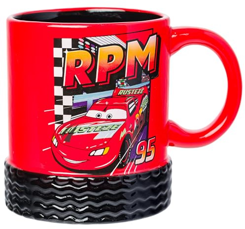 Silver Buffalo Disney Pixar Cars RPM Lightning McQueen 3D Sculpted Ceramic Mug, 21 Ounces