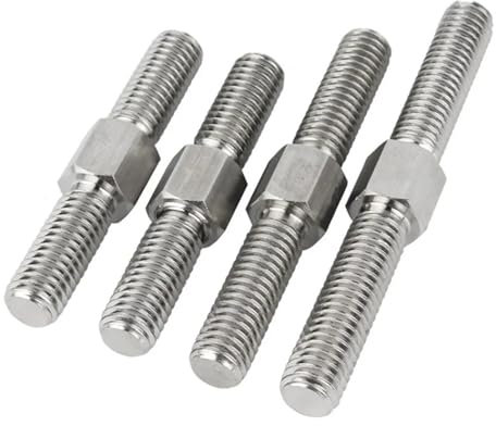 OZXZH 304 Edelstahl Doppelkopf-Gewindestange Linksgewinde Rechts Doppelendgewinde Stange Stehbolzen M3 M4 M5 M6 M8 M10 M12 M14 M16(40mm,M4-3pcs)