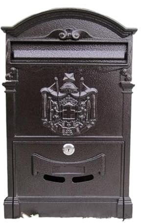 XYLRSMH Cassetta Posta Decorazione Creativa retrò for la casa in Ferro battuto, Cassetta Postale in Bronzo, Cassetta Postale con Logo Nobile, montata a Parete Cassetta della Posta(Antique Copper)